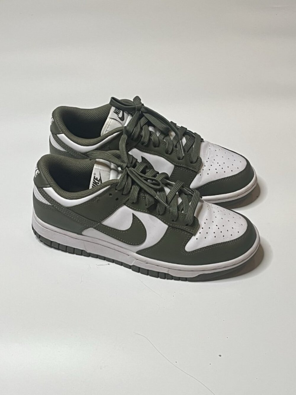 Nike Dunk Low DD1503-120 W 8.5 Olive Green White Leather Sneakers Shoes